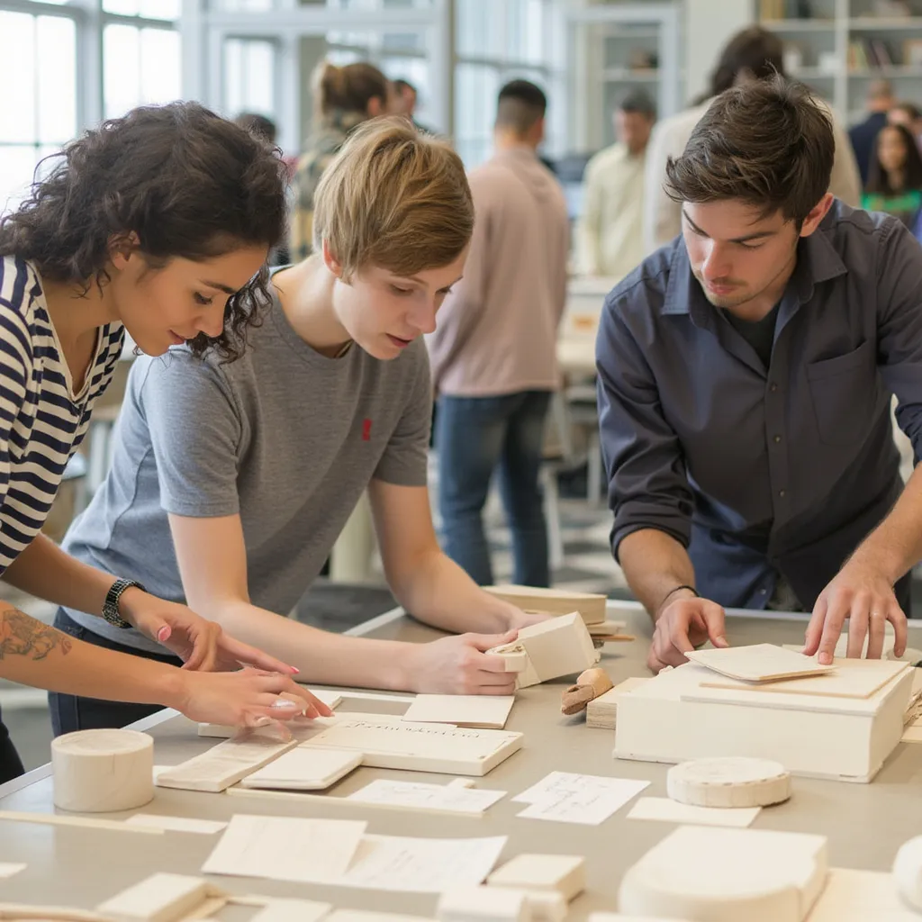 Taller de diseño de interiores en progreso.